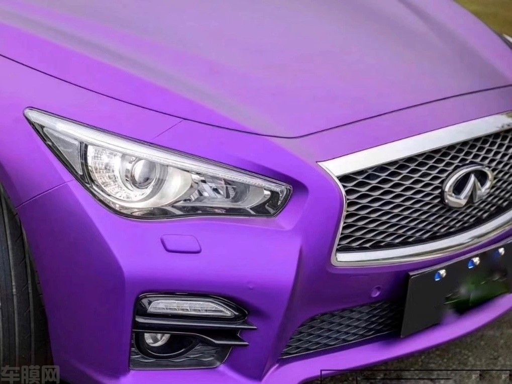 英菲尼迪Q50 哑面电镀紫改色膜 效果图