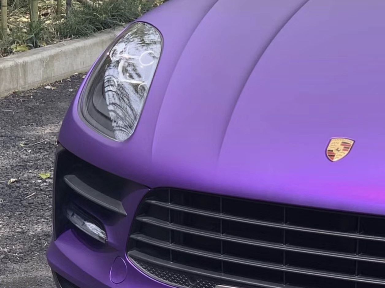 保时捷macan 哑面电镀金属紫改色膜 效果图