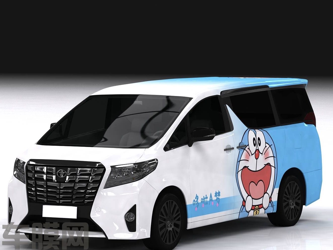 丰田埃尔法 卡通系列蓝色哆啦A梦涂装 效果图