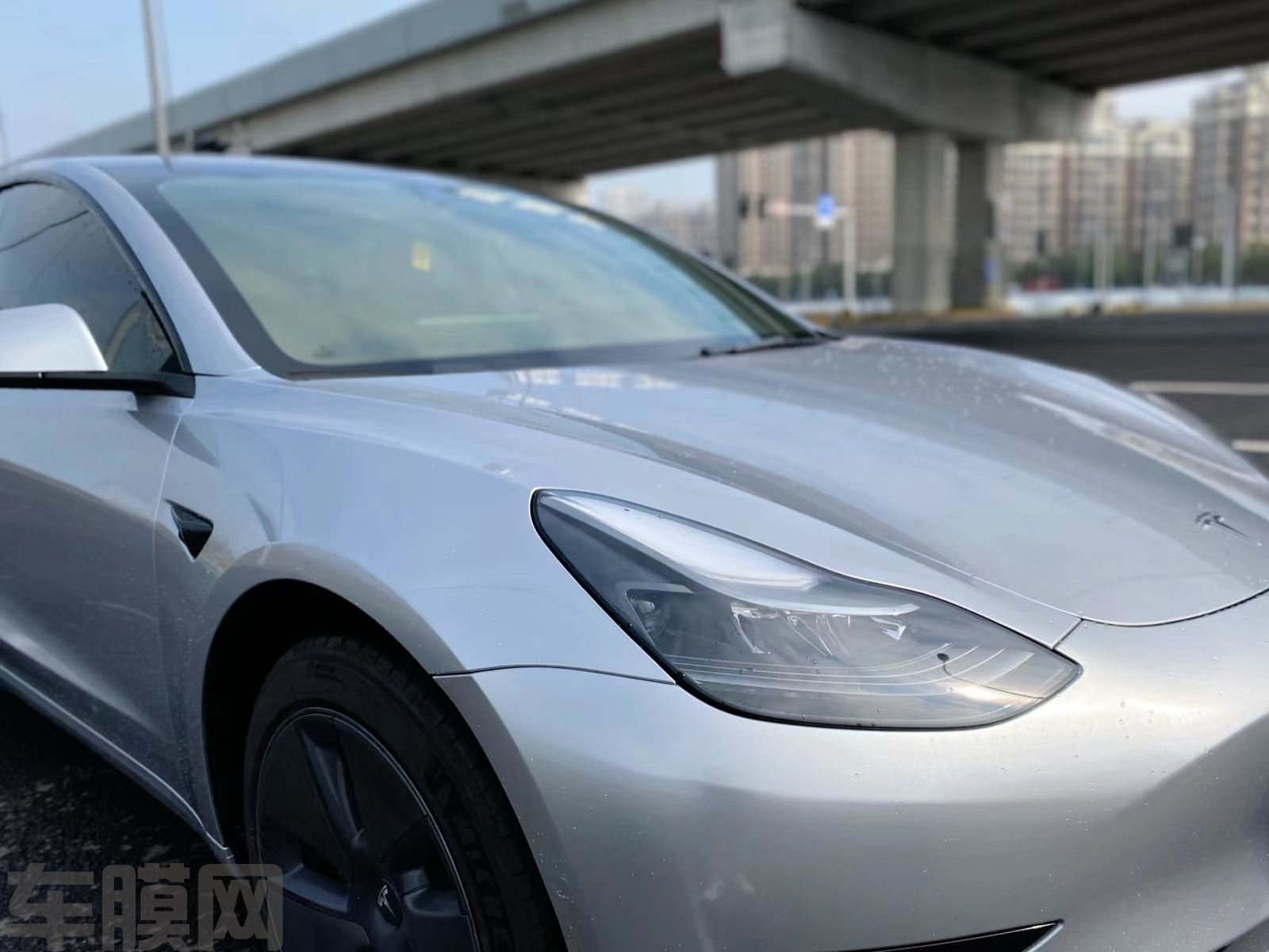 特斯拉Model 3 GT银改色膜 效果图