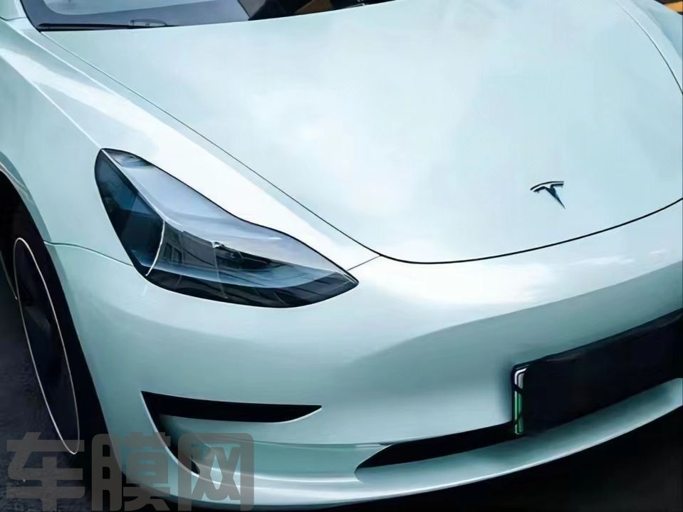 特斯拉Model 3 马卡龙月光玉改色膜 效果图