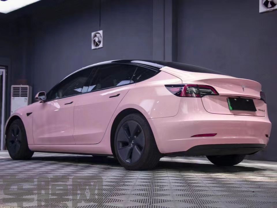 特斯拉Model 3 水晶贝壳粉改色膜 效果图