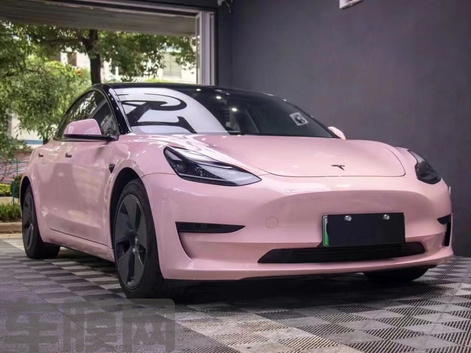 特斯拉Model 3 水晶贝壳粉改色膜 效果图