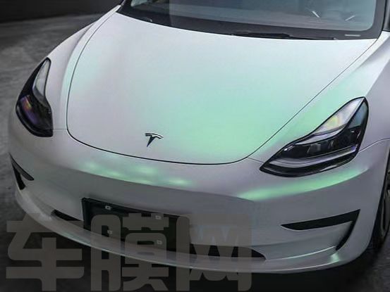 特斯拉Model 3 曙光白改色膜 效果图