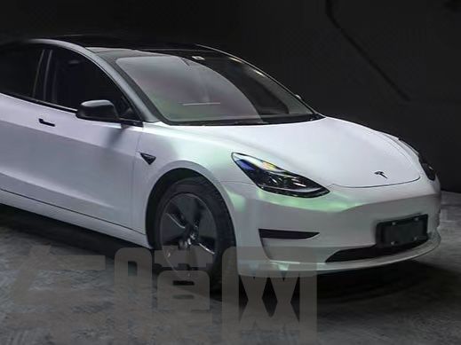 特斯拉Model 3 曙光白改色膜 效果图