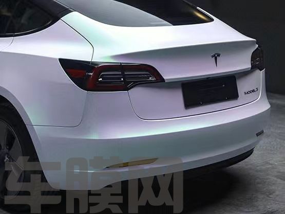 特斯拉Model 3 曙光白改色膜 效果图