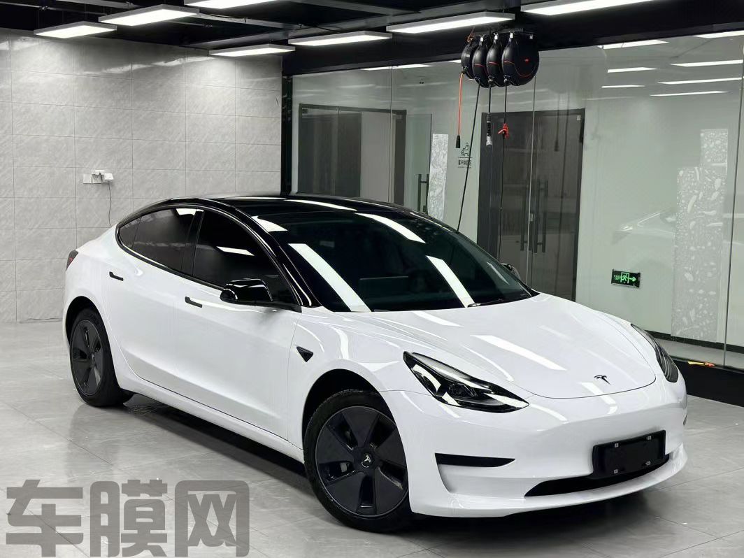 特斯拉Model 3 高亮白改色膜 效果图