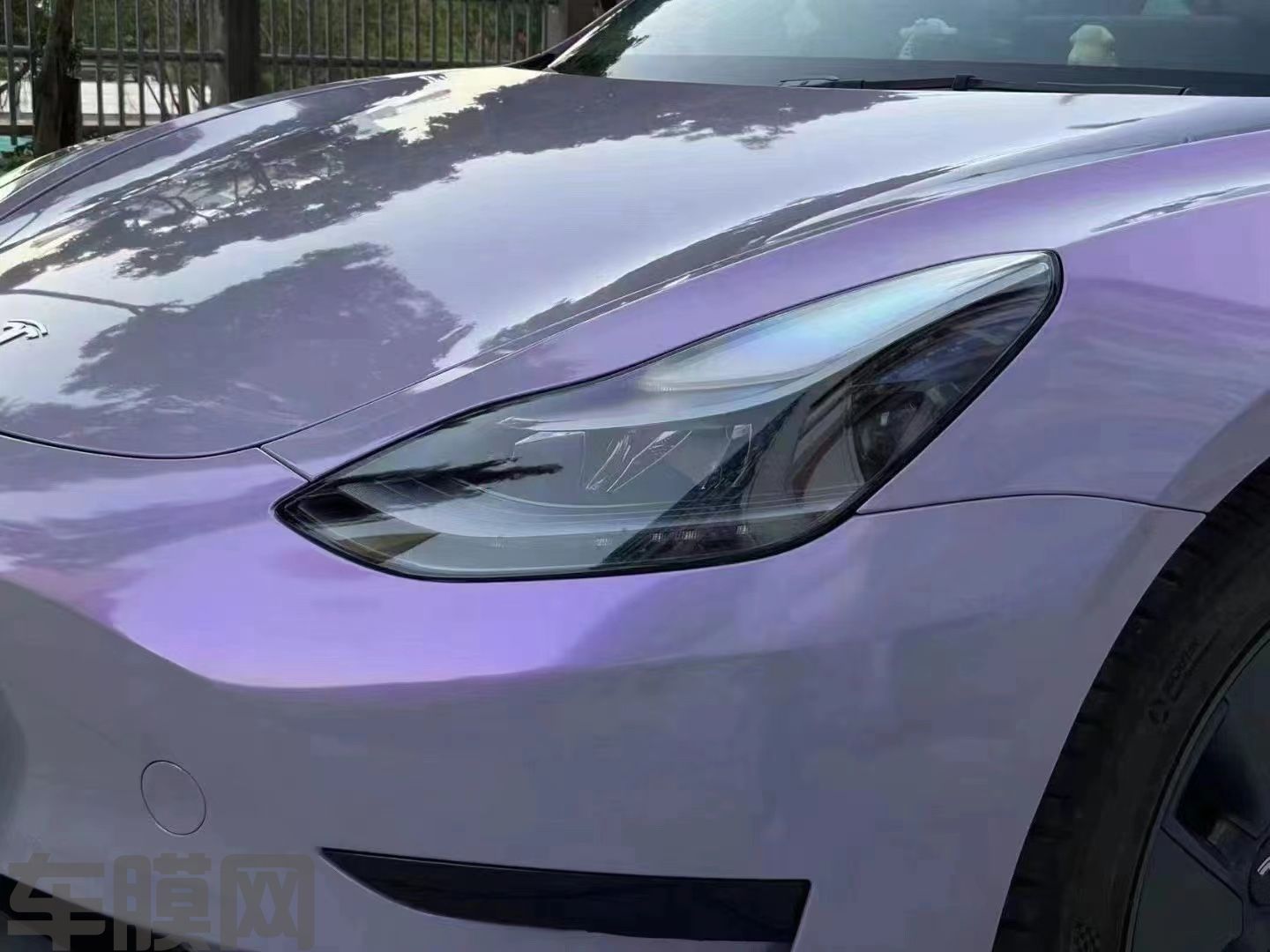 特斯拉Model 3 双色灰魅紫改色膜 效果图