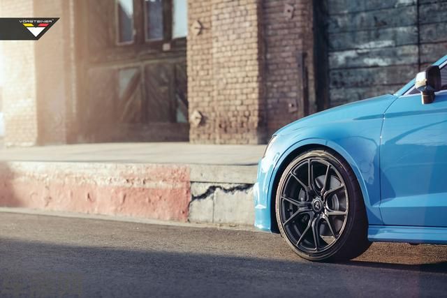 奥迪S3汽车改色星辰蓝车身贴膜效果图人美车更美