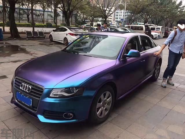 奥迪A4L全车改色电光紫魅蓝案例