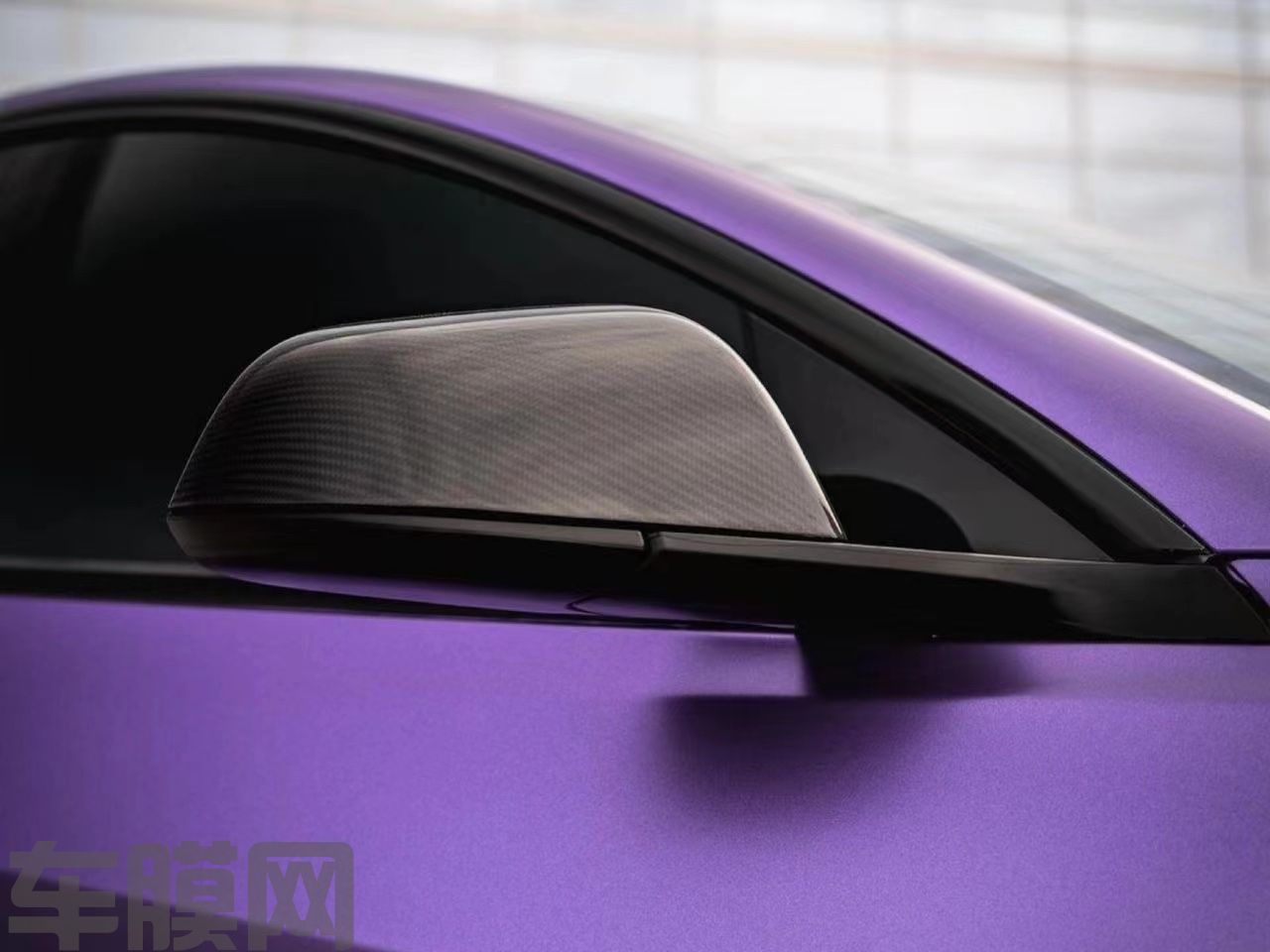 特斯拉Model 3 绸缎紫改色膜 效果图