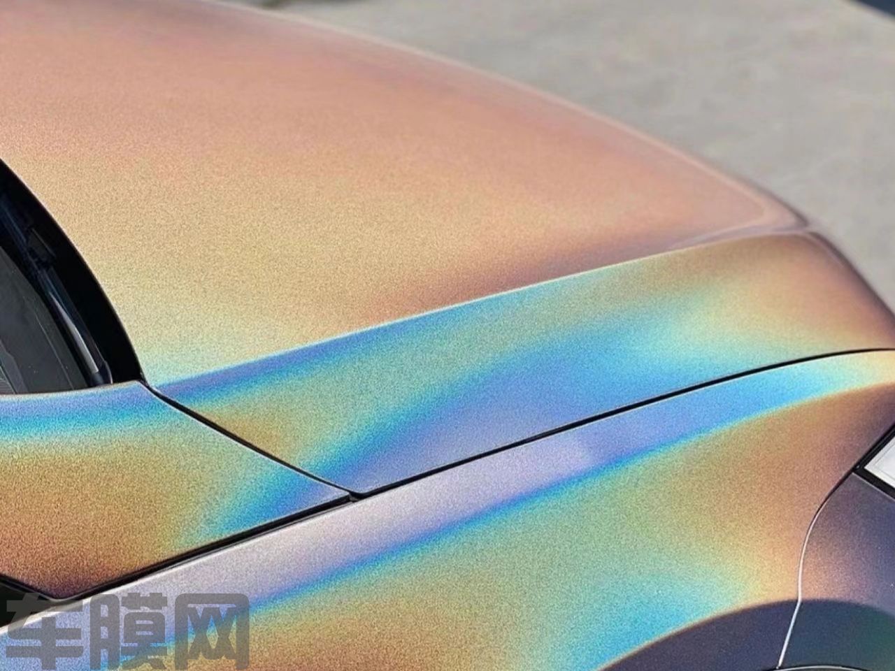 特斯拉Model X 七彩镭射银改色膜 效果图