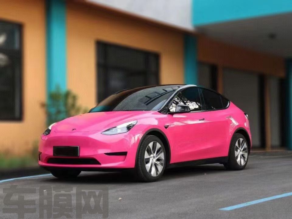 特斯拉Model 3 甜菜根紫改色膜 效果图