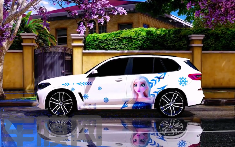 宝马X5 艾莎公主涂装 视频案例