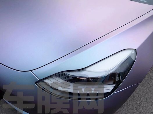 特斯拉Model 3 卡普里灰紫改色膜 效果图